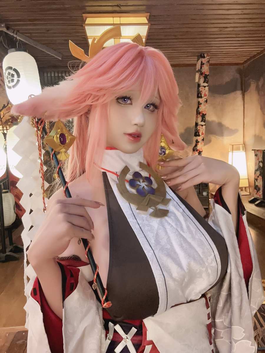 桜满三时 cos原神-八重神子图片写真 优雅狐仙风情 桜满三时 cos原神-八重神子图片写真 优雅狐仙风情