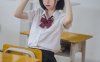 网络美女许岚LAN白衬衫JK制服教室场景作品图鉴赏