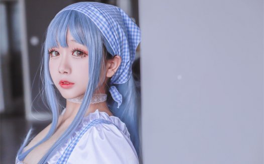 日奈娇：COS写真《蓝色女仆》童颜御姐