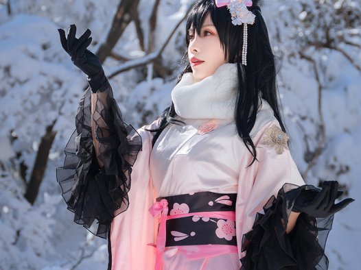 Neko-薇WEI：《碧蓝航线》爱宕和服COS超精美美图，cos写真图集~