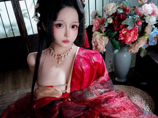 日奈娇cos战国妖姬，演绎古典与妖艳的完美融合