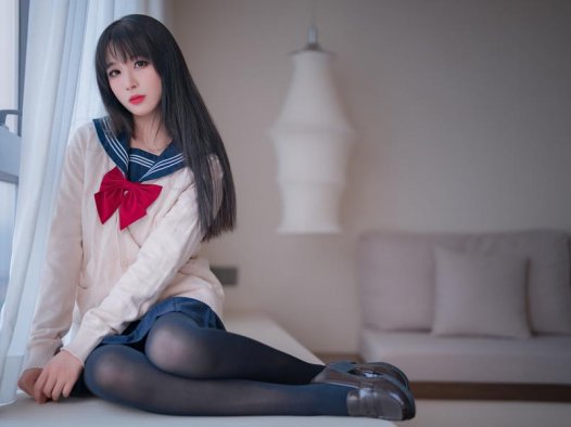 轩萧学姐完美演绎厚裤袜JK，展现青春与时尚的迷人魅力