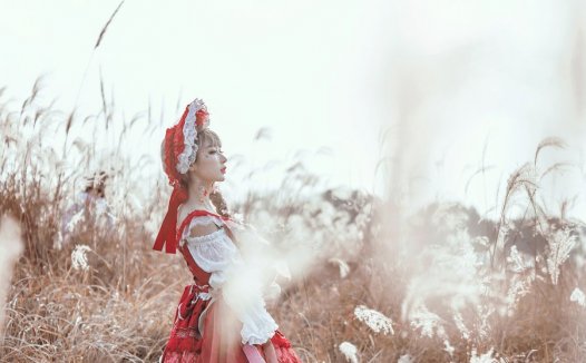 阿包也是兔娘cos lolita红裙图片唯美图赏