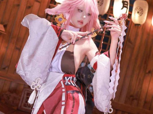 桜满三时 cos原神-八重神子图片写真 优雅狐仙风情